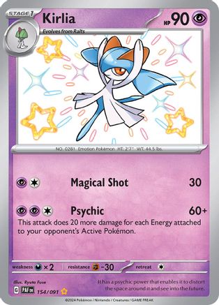 Kirlia 154/091  - Holofoil SV Paldean Fates - Shiny Rare