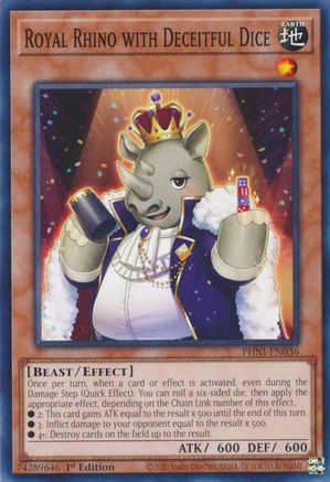 Royal Rhino with Deceitful Dice (PHNI-EN036) - Phantom Nightmare 1st Edition