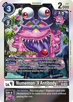 Numemon (X Antibody) (BT15-057) - Exceed Apocalypse Pre-Release Cards Foil