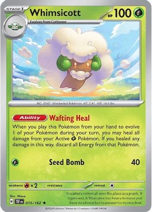 Whimsicott 015/162  - Holofoil SV05 Temporal Forces - Rare