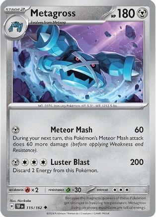 Metagross 115/162  - Reverse Holofoil SV05 Temporal Forces - Uncommon