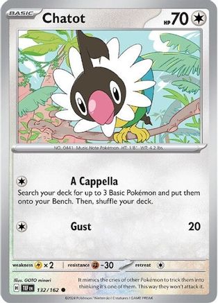 Chatot 132/162  - Reverse Holofoil SV05 Temporal Forces - Common
