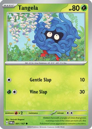 Tangela 001/167  - Reverse Holofoil SV06 Twilight Masquerade - Common