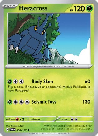Heracross 008/167  SV06 Twilight Masquerade - Uncommon