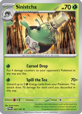 Sinistcha 022/167  - Holofoil SV06 Twilight Masquerade - Rare