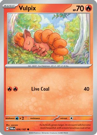 Vulpix 026/167  - Reverse Holofoil SV06 Twilight Masquerade - Common