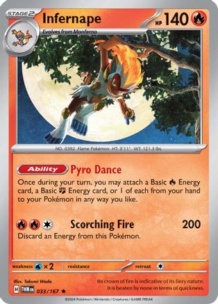 Infernape 033/167  - Reverse Holofoil SV06 Twilight Masquerade - Rare