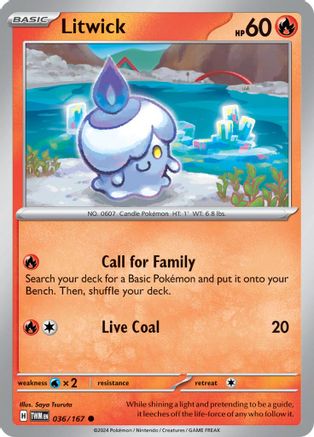Litwick 036/167  - Reverse Holofoil SV06 Twilight Masquerade - Common