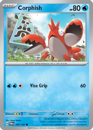 Corphish 047/167  - Reverse Holofoil SV06 Twilight Masquerade - Common