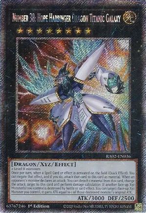 Number 38: Hope Harbinger Dragon Titanic Galaxy (Platinum Secret Rare) (RA02-EN036) - 25th Anniversary Rarity Collection II 1st Edition