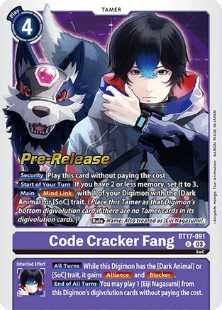 Code Cracker Fang (BT17-091) - Secret Crisis Pre-Release Cards Foil