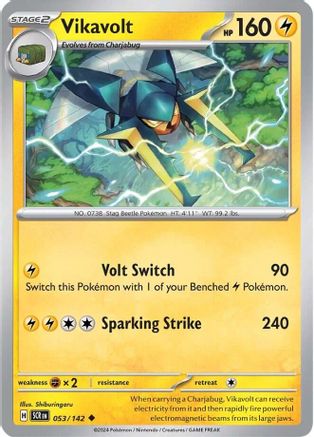 Vikavolt 053/142  - Reverse Holofoil SV07 Stellar Crown - Uncommon