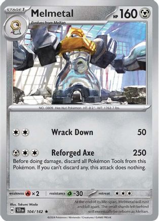 Melmetal 104/142  - Reverse Holofoil SV07 Stellar Crown - Rare