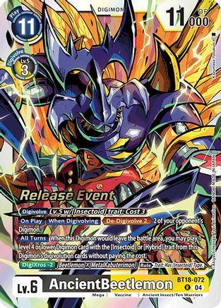 AncientBeetlemon (BT18-072) - Release Special Booster 2.0 Celebration Event Cards Foil