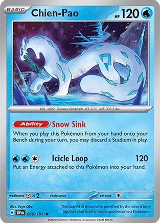 Chien-Pao 056/191  - Holofoil SV08 Surging Sparks - Rare