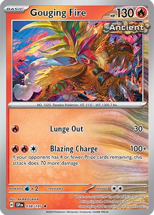 Gouging Fire 038/191  - Holofoil SV08 Surging Sparks - Rare