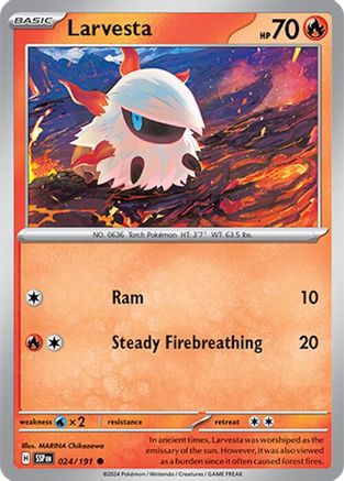 Larvesta 024/191  - Reverse Holofoil SV08 Surging Sparks - Common