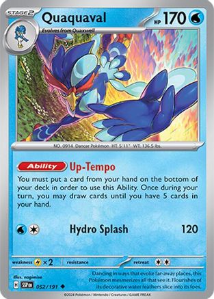 Quaquaval 052/191  - Reverse Holofoil SV08 Surging Sparks - Uncommon