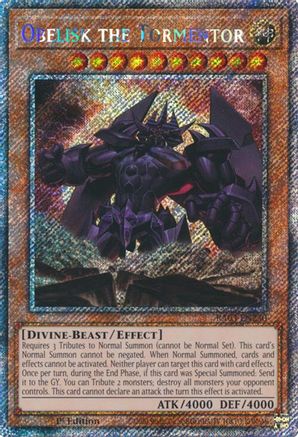 Obelisk the Tormentor (Platinum Secret Rare) (RA03-EN230) - Quarter Century Bonanza 1st Edition