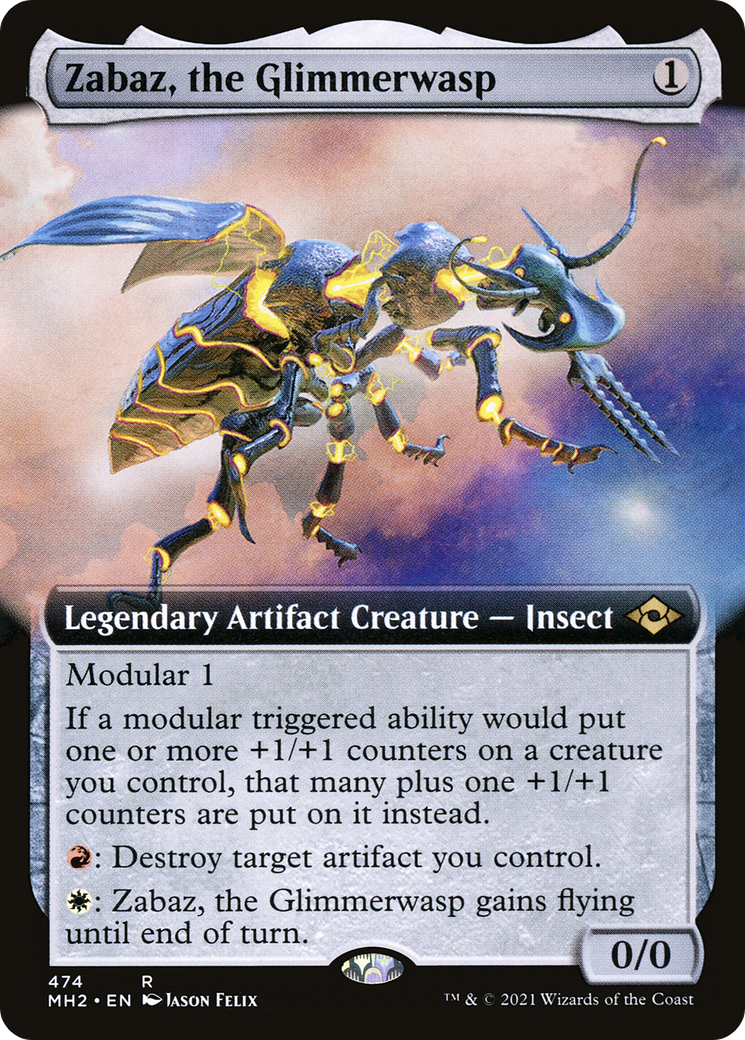 Zabaz, the Glimmerwasp (MH2-474) - Modern Horizons 2: (Extended Art) Foil