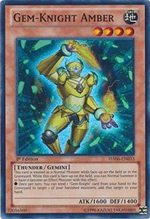 Gem-Knight Amber (HA06-EN033) - Hidden Arsenal 6: Omega Xyz 1st Edition