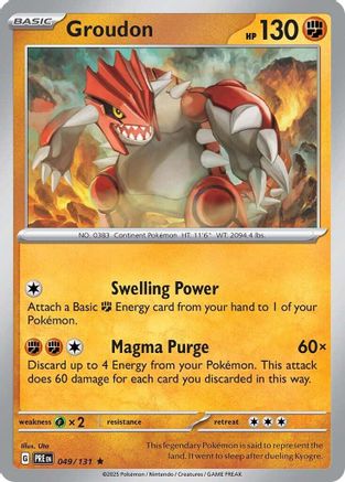 Groudon 049/131  - Holofoil SV Prismatic Evolutions - Rare
