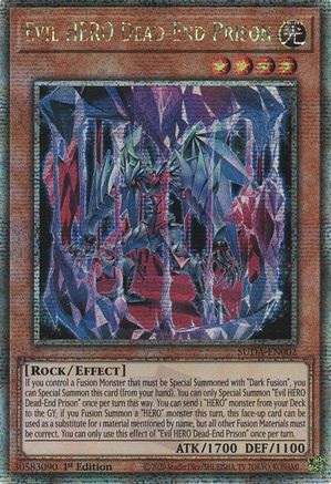 Evil HERO Dead-End Prison (Quarter Century Secret Rare) (SUDA-EN002) - Supreme Darkness 1st Edition