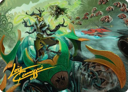 Aatchik, Emerald Radian Art Card (15/54) (Gold-Stamped Signature) (AADFT-015) - Art Series: Aetherdrift