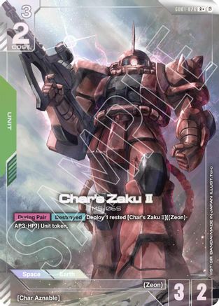 Char's Zaku II (R+) (GD01-026) - Edition Beta Holofoil