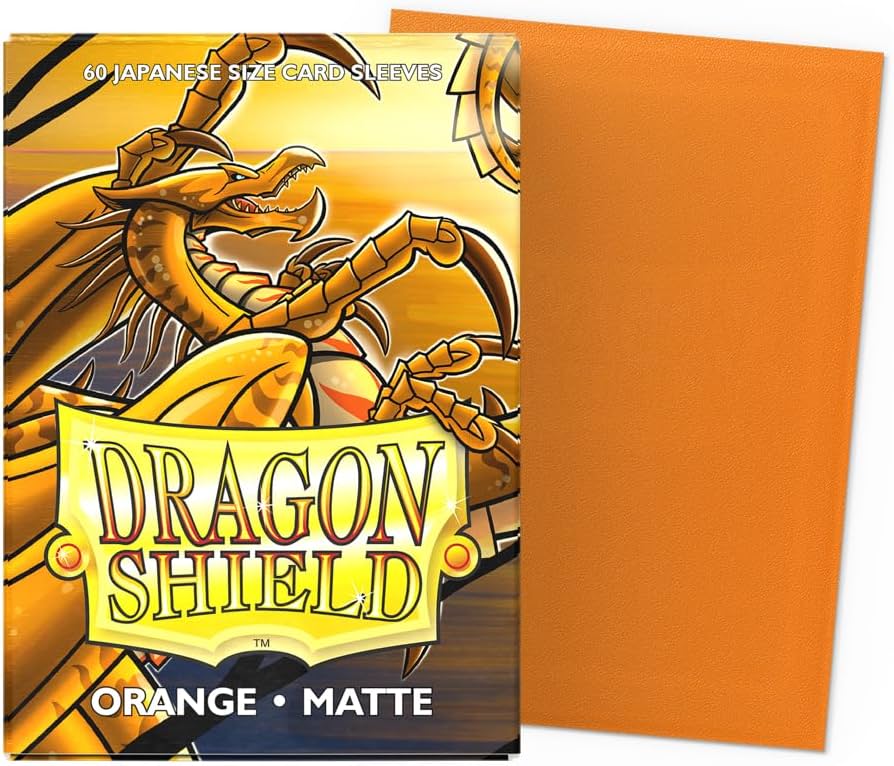 DRAGON SHIELD SLEEVES JAPANESE MATTE ORANGE 60CT