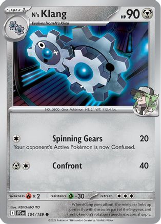 N's Klang 104/159  - Reverse Holofoil SV09 Journey Together - Common