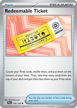 Redeemable Ticket 156/159  SV09 Journey Together - Uncommon