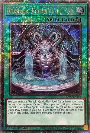 Runick Fountain (Quarter Century Secret Rare) (RA04-EN296) - Quarter Century Stampede 1st Edition
