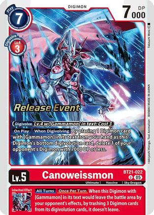 Canoweissmon (BT21-022) - World Convergence Release Event Cards Foil