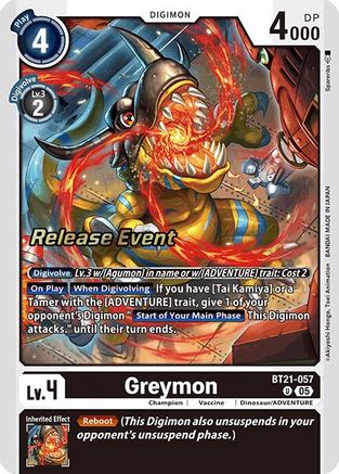 Greymon (BT21-057) - World Convergence Release Event Cards Foil