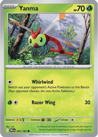 Yanma 002/182  - Reverse Holofoil SV10 Destined Rivals - Common