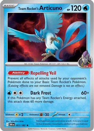 Team Rocket's Articuno 051  - Holofoil SV10 Destined Rivals - Rare