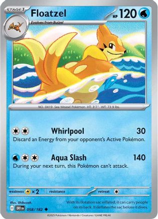 Floatzel 058  - Reverse Holofoil SV10 Destined Rivals - Uncommon