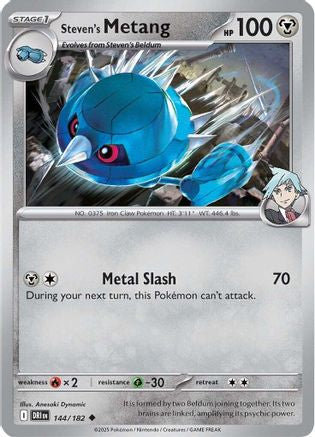 Steven's Metang 144  - Reverse Holofoil SV10 Destined Rivals - Uncommon