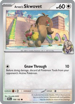 Arven's Skwovet 158  - Reverse Holofoil SV10 Destined Rivals - Common