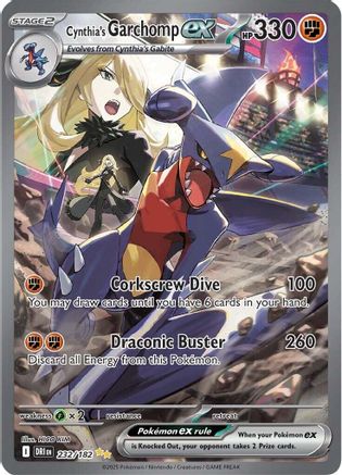 Cynthia's Garchomp ex 232/182  - Holofoil SV10 Destined Rivals - Special Illustration Rare