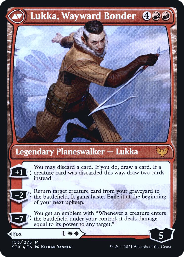 Mila, Crafty Companion // Lukka, Wayward Bonder (PRE-153S) - Strixhaven: School of Mages Promos Foil