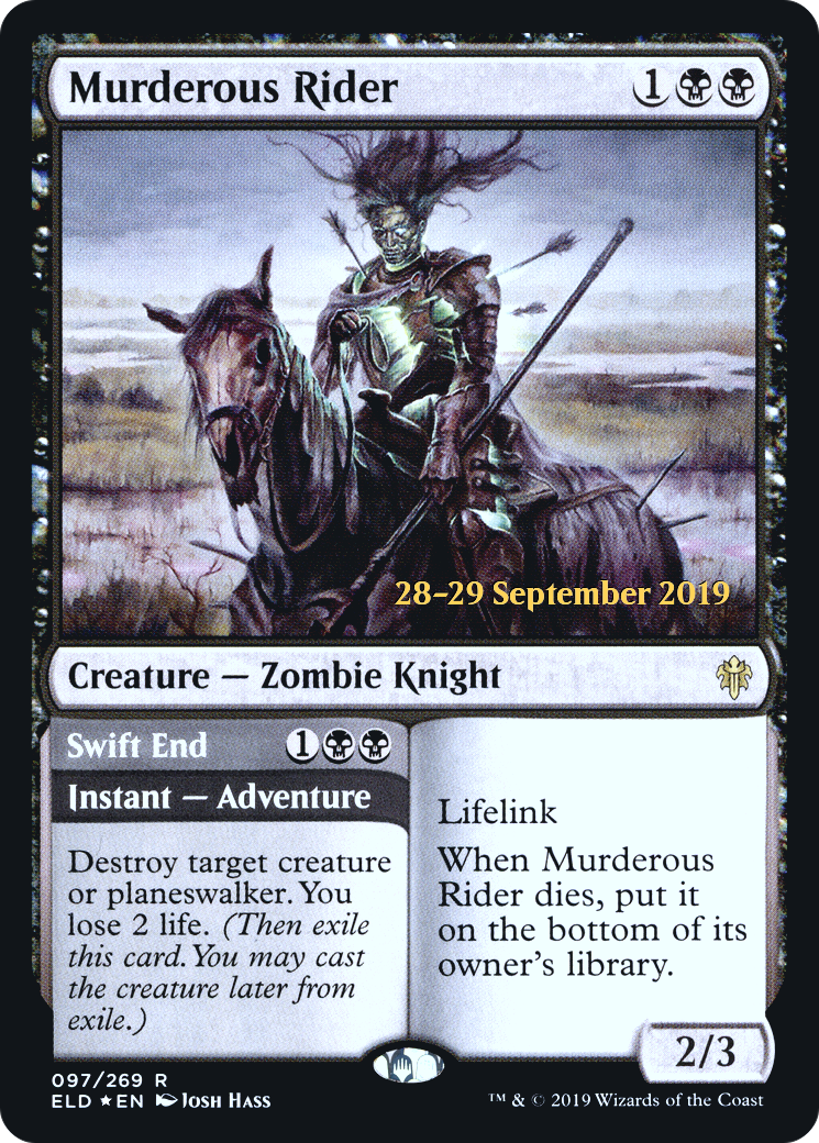 Murderous Rider // Swift End (PRE-97S) - Throne of Eldraine Promos Foil