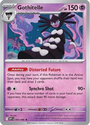 Gothitelle 043/086  - Reverse Holofoil SV White Flare - Rare