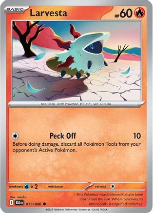 Larvesta 015/086  - Reverse Holofoil SV Black Bolt - Common