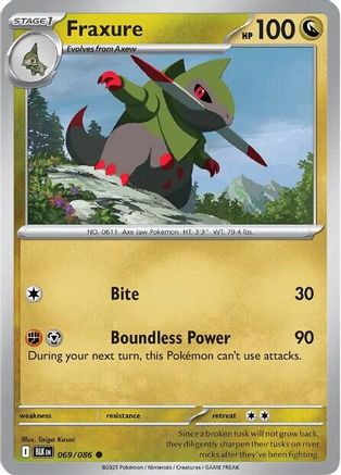 Fraxure 069/086  - Reverse Holofoil SV Black Bolt - Common