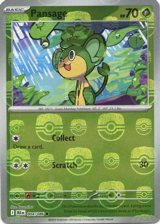 Pansage (Master Ball Pattern) 004/086  - Holofoil SV Black Bolt - Common