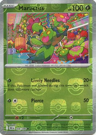 Maractus (Master Ball Pattern) 008/086  - Holofoil SV Black Bolt - Common