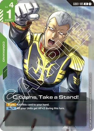 Citizens, Take a Stand! (GD01-105) - Newtype Rising Holofoil