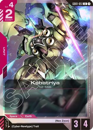 Kshatriya (GD01-051) (Store Tournament Participant Pack 01) (GD01-051) - Gundam Promotional Cards Holofoil